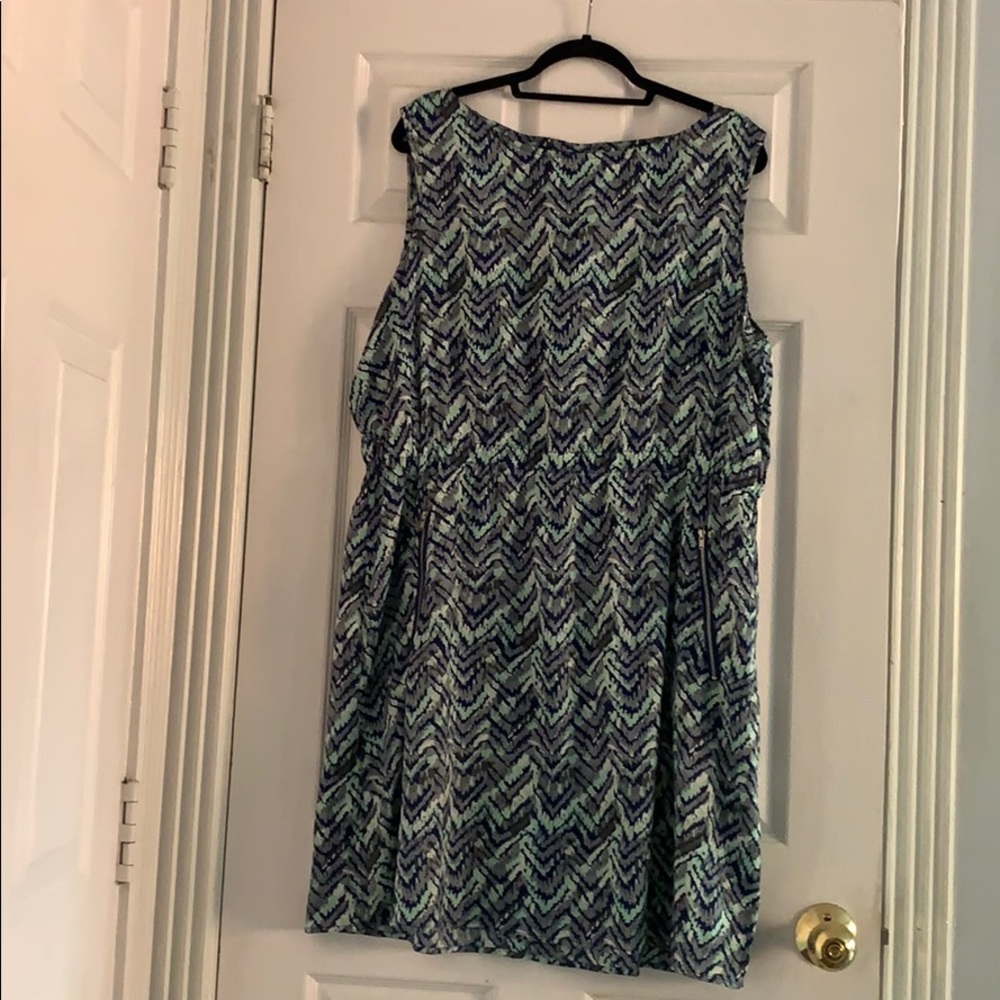 Multicoloured Blue and Green Dress